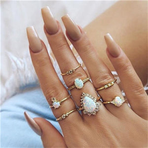 docona Vintage Silver Carved Geometric Knuckle Ring Set for Women Girl Rhinestone Midi Rings Set Party Jewelry Anillos